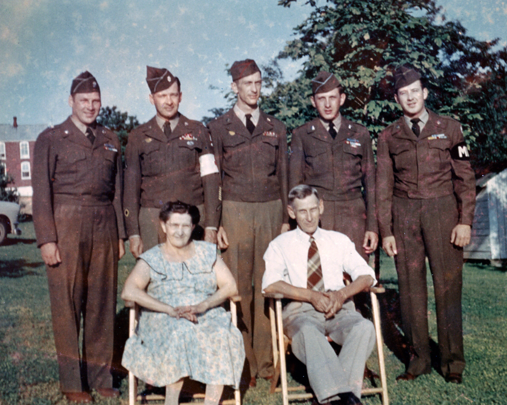 Orpha and Luther with Five Veteran Sons