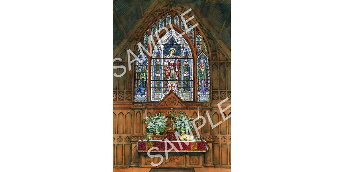 Watercolor Church Altar Portrait